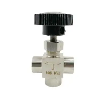 3 way female thread needle valve