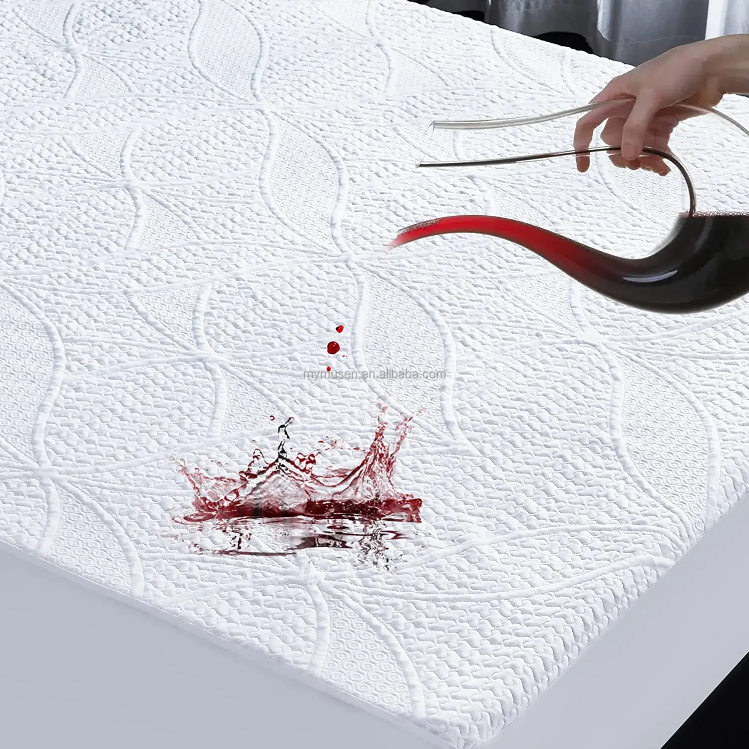 Bamboo Mattress Cover Waterproof Bed Protector Soft Breathable Cotton Case Space Plain Latex Baby Custom Kids OEM Customized Box