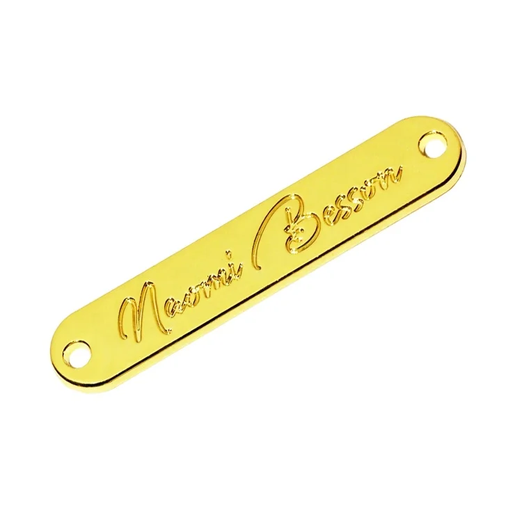 Custom logo Engraved Name Label Sewing 2 Holes Metal logo Tags Plate for Clothes Accessory