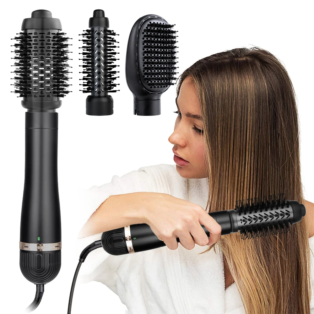 New Arrival Hot Air Brush 1200 W Blow Dryer Brush 3 Design Heads Electric Hair Straightener Comb Brush Hair Styling Tools