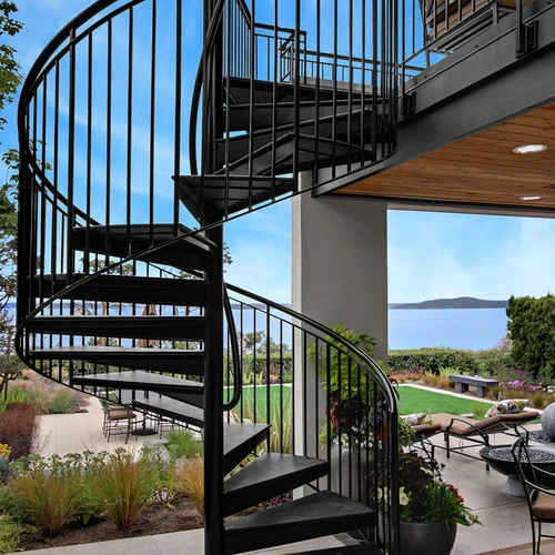Foshan Factory Prefabricated Outdoor Spiral Staircase for Sale Exterior Metal Round Staircase for Deck