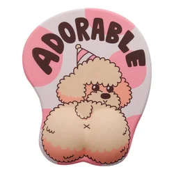 3D Animal Mouse Pad Cute Pattern Mousepad Made from Silica Gel with Comfort Surface Non-Slip PU/Rubber Base