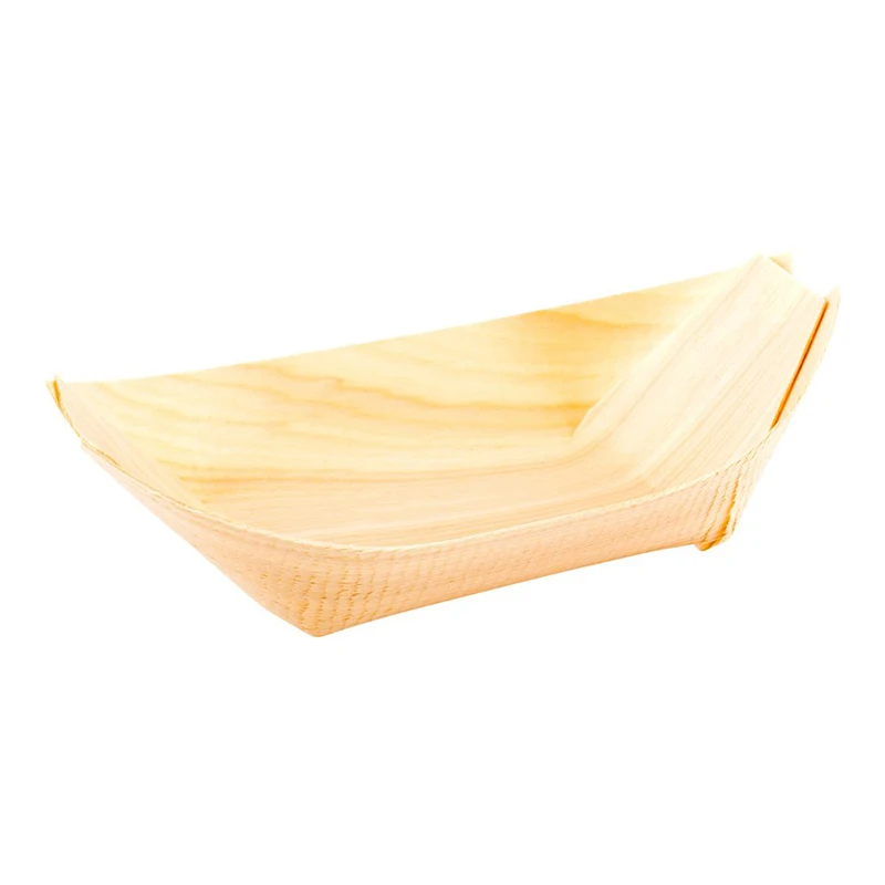 Wooden Sushi Serving Tray Boat Plate Japanese Sashimi Serving Plate Tray Platter Snack Dish Fast Food Boat