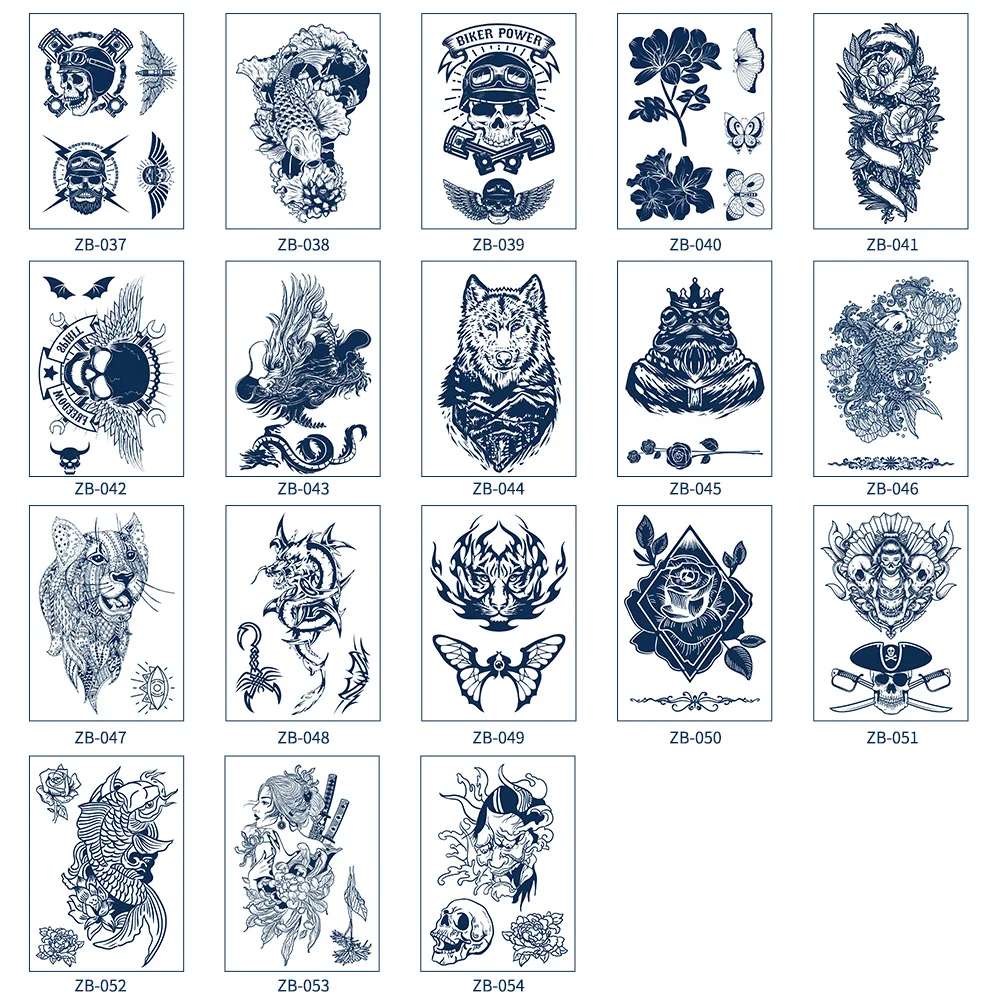 Semi-Permanent Male And Female Plants Tattooed Vegetation Eagle Tattoo Sticker