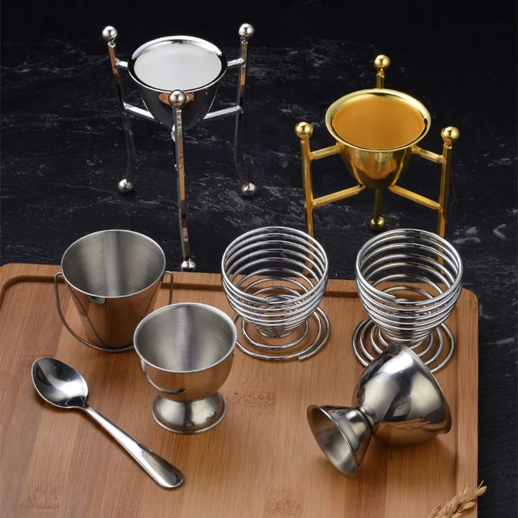 Metal Spiral Spring Wire Egg Cup Tray,Egg Cup Storage Holder Stand egg opener cutter accessory Kitchen Tool