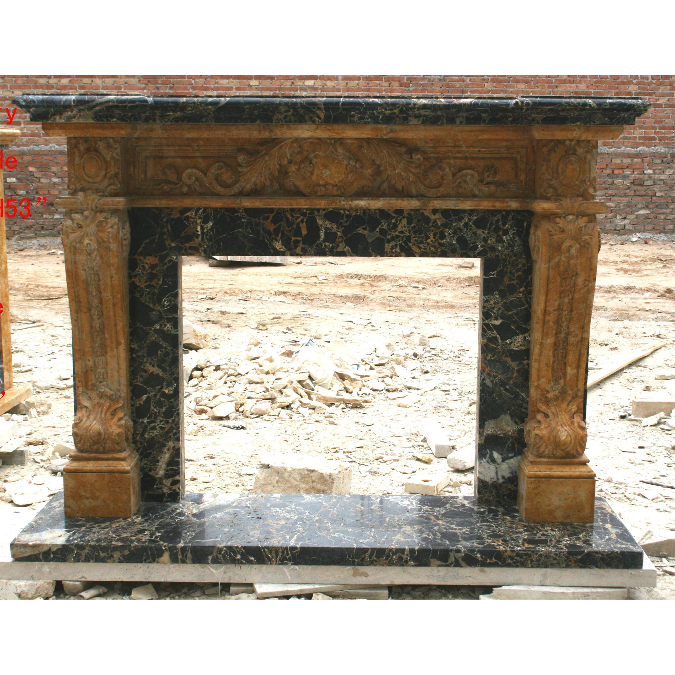 High Quality Western Style Indoor Decoration Carved Marble Fireplace