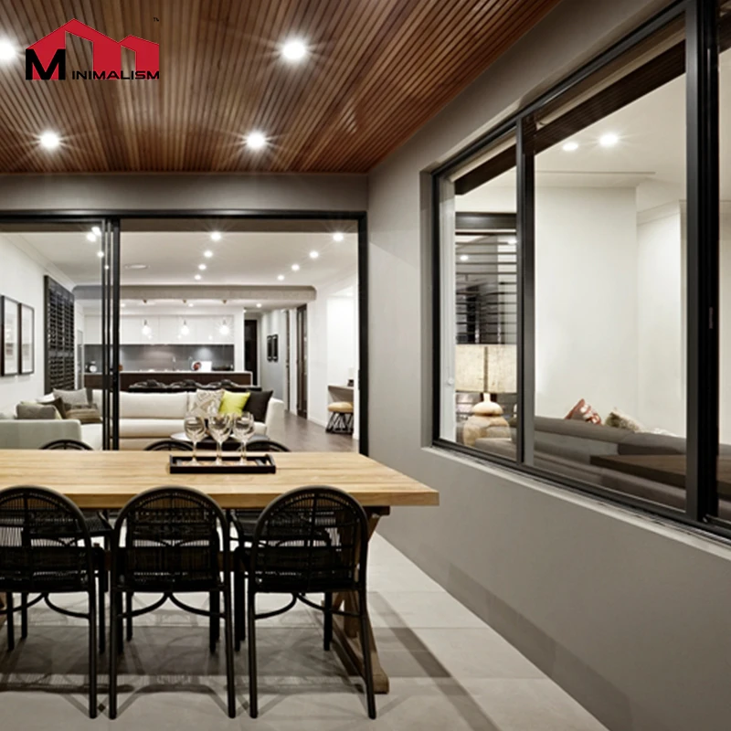 Florida Miami Dade Hurricane Approved Windows Black Aluminum Sliding Window