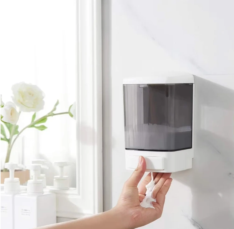 Bathroom Wall Mounted 1000ml Soap Dispenser for Shower Shampoo Conditioner Lotion Dish Home Hotel Manual ABS Hand Soap Dispenser