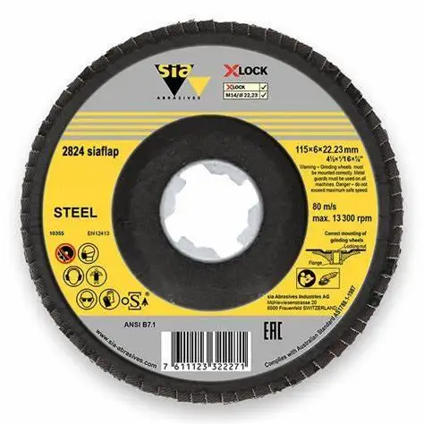 X-Lock ceramic flap disc for steel