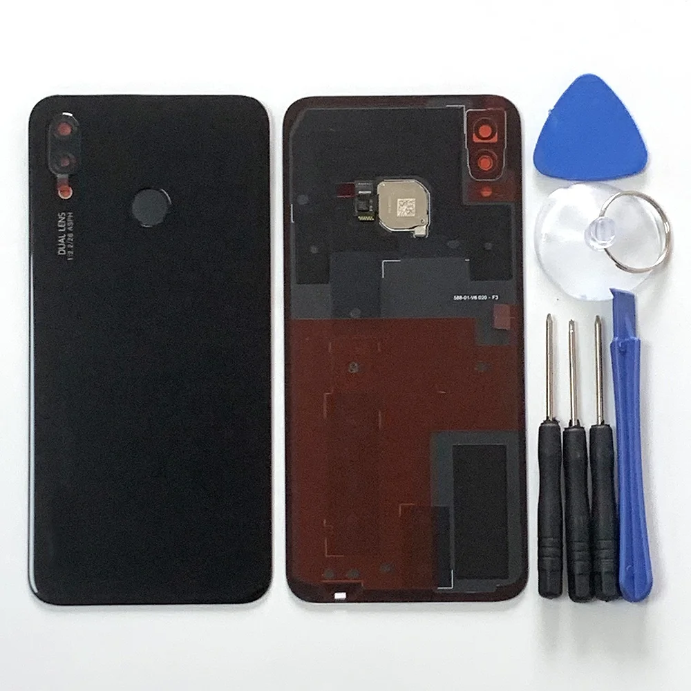 Original For Huawei P20 Lite Nova 3E Battery Cover Housing Case+Camera Frame+Fingerprint+Sticker For Huawei P20 Lite Back Glass