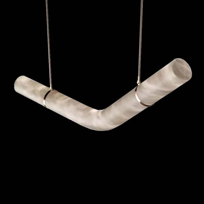 Strip Alabaster Living Room Minimalist Lamp Dining Room Plaster Chandelier Decorative Led Pendant Lights
