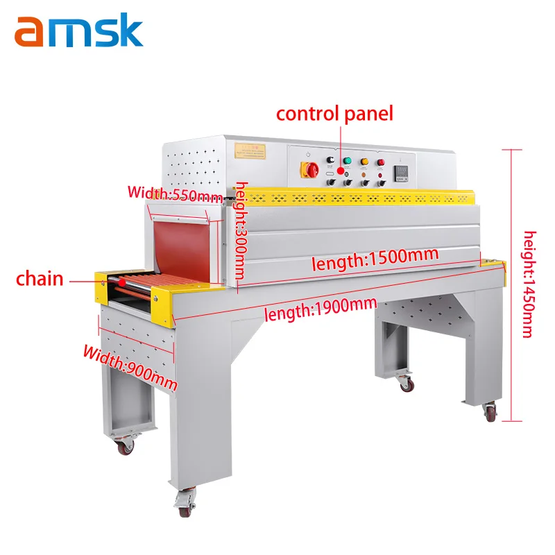 BS-5530 Automatic Internal Circulation Plastic Film Tunnel Shrink Wrapping Machine Shrink Wrapping Machine for Tableware Toys