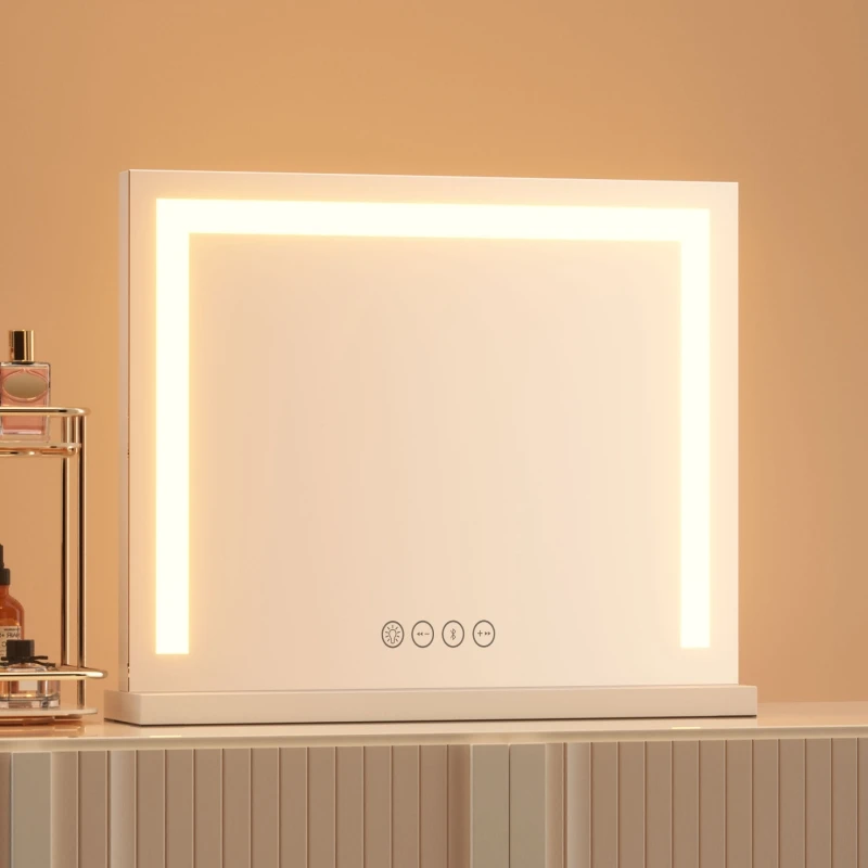 Touchscreen Led Lights Cosmetic Makeup Black Large Table Hollywood Vanity Mirror With Light Bulbs hot selling