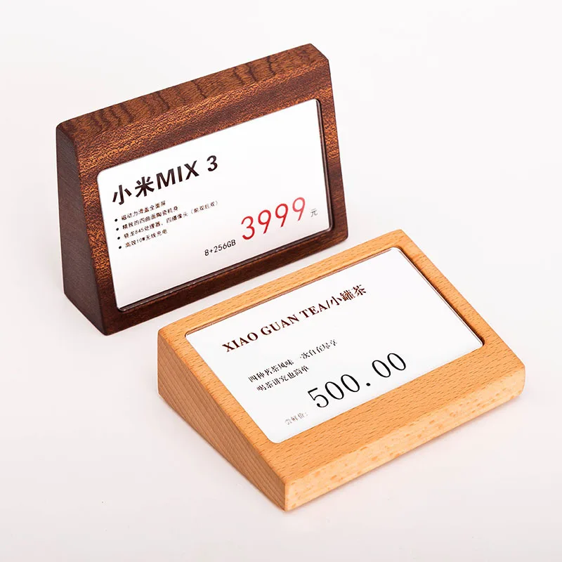 wood table card table sign rack product label price product price tag instruction sign display stand acrylic slope