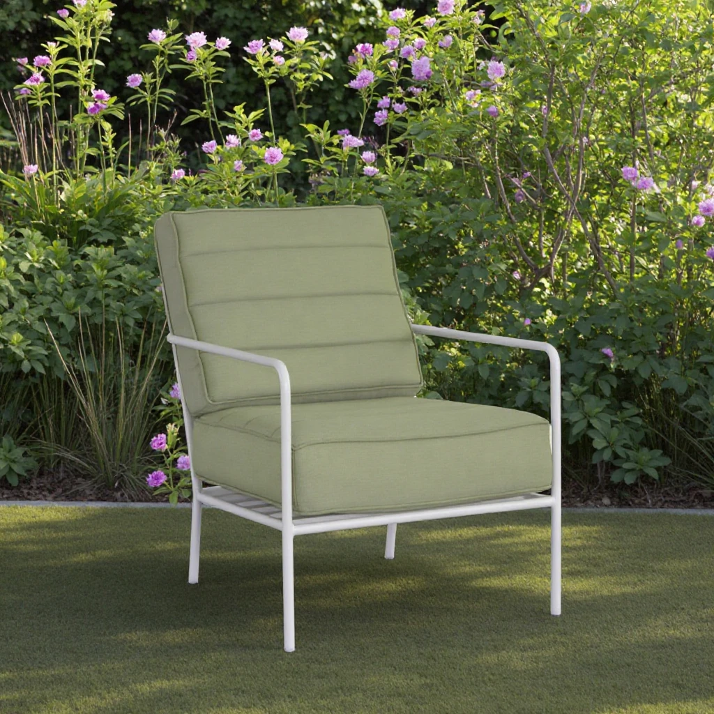 YOHO Outdoor Patio simplicity 15cm sponge waterproof cushion Restaurant Garden Metal aluminum chair