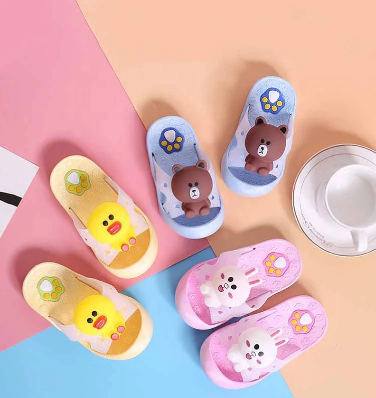 
Latest design PVC children slippers 3D Cartoon Anti-Skid Baby Slippers Sandals for boys and girls 