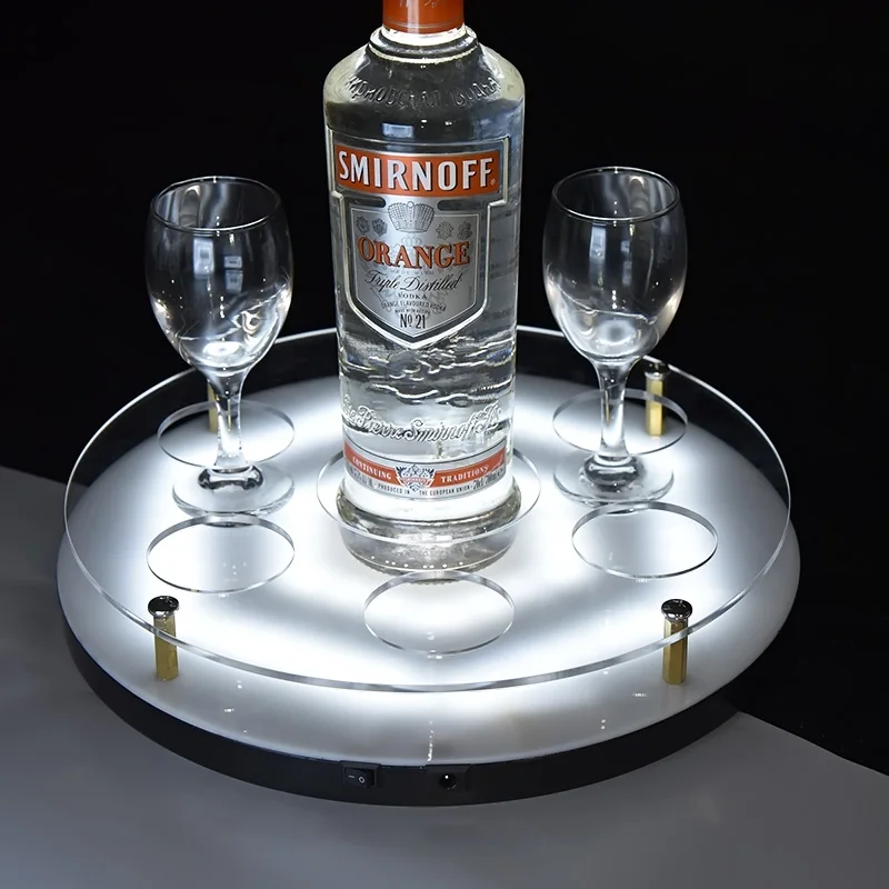 Color changeable LED Acrylic Tray  6/12-Bottle Shot Acrylic Bullet Cup drinkware Holder light up Wine acrylic rack