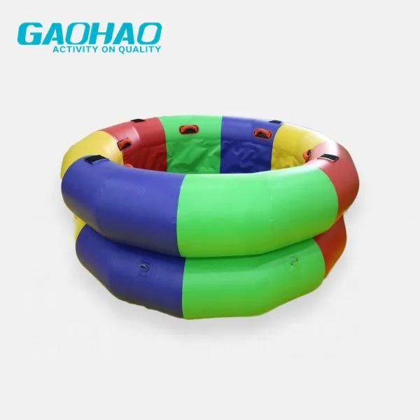 Gaohao Sports air trampoline wheel gymnastic team training wheel inflatable size 5 ft customized logo PVC tarpaulin