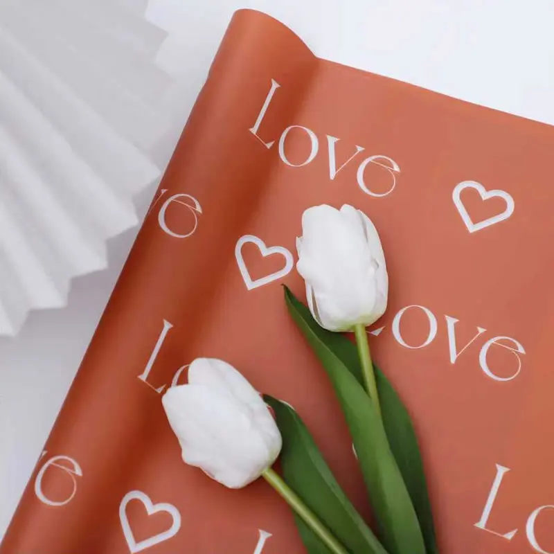 Eternal Love Love Flower Wrapping Paper Florist Bouquet Waterproof Packaging Material 58x58cm Bouquet Packaging Paper