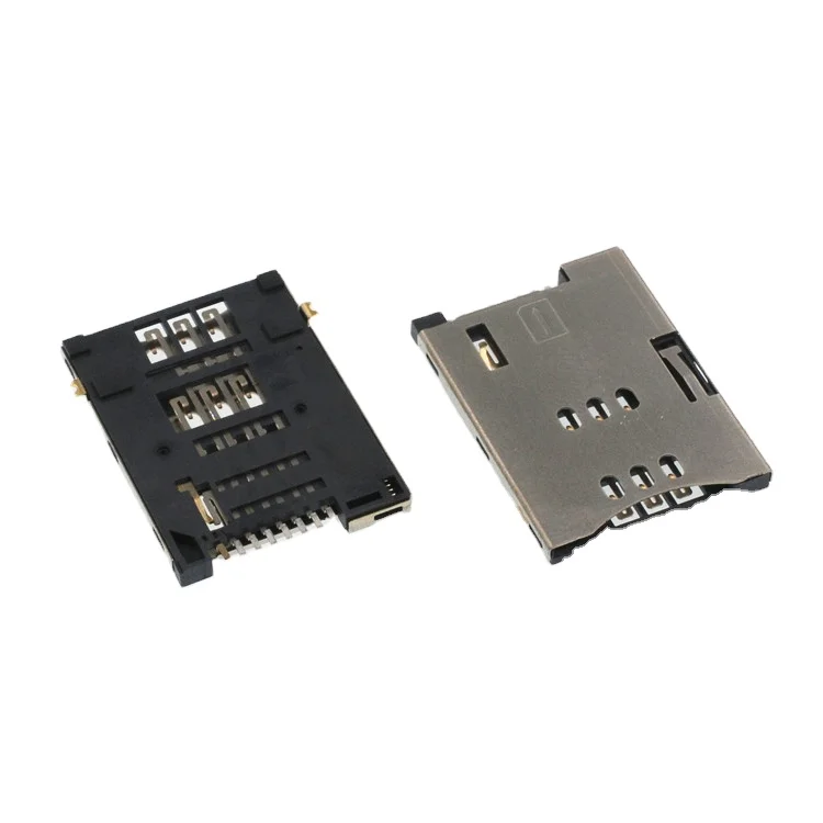High temperature resistance Push SIM 6+2P H 2.20 card connector