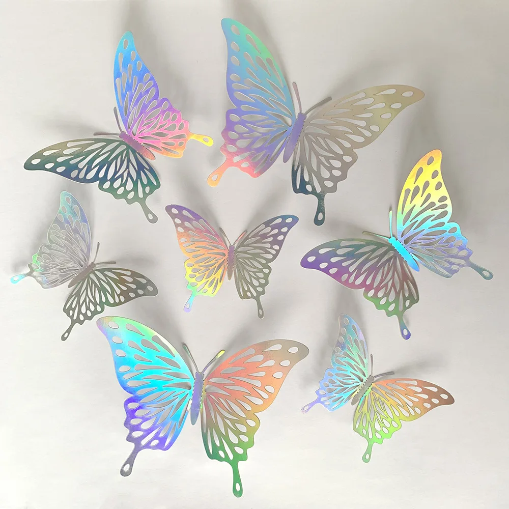 wedding festival party decoration Not Repeat Colorful pretty Butterfly wall sticker for kid
