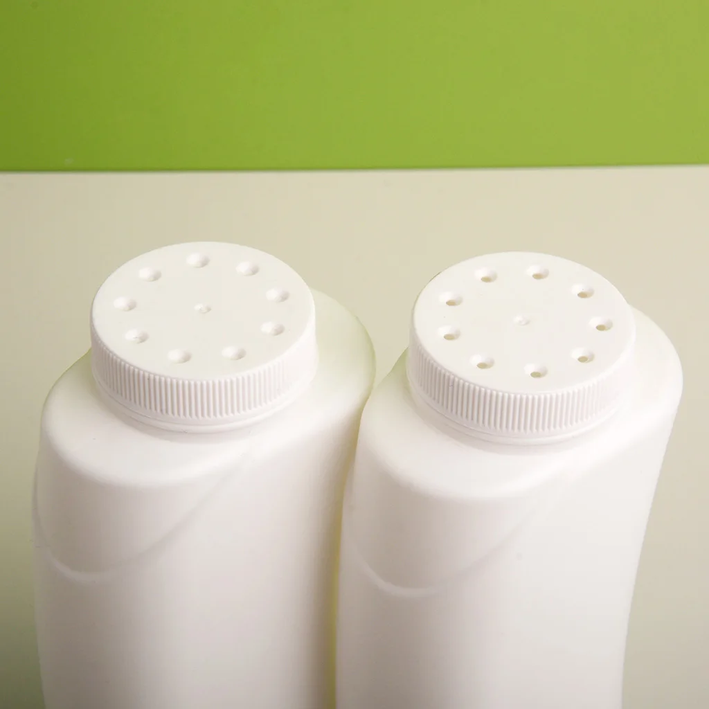 200g HDPE Oval shape white talc powder bottle