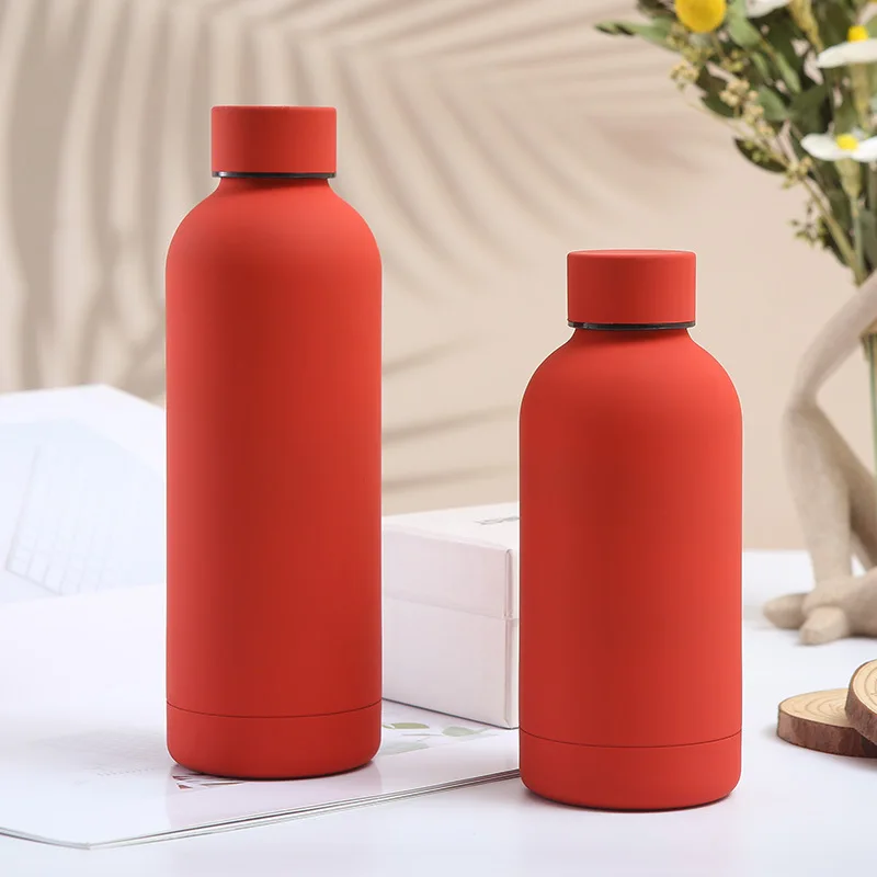 Food Grade BPA Free 500ml 750ml Double Wall Small Mouth Stainless Steel Sport Flask Water Bottle