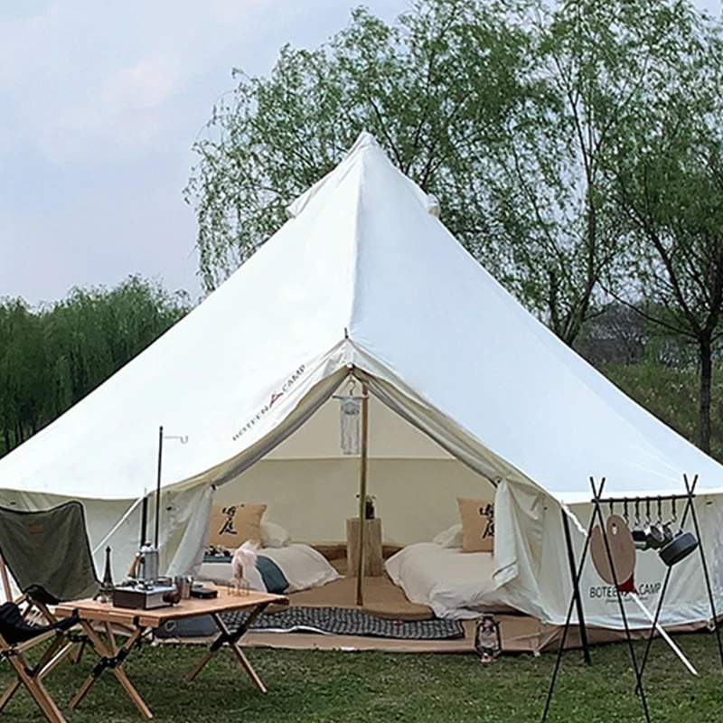 Hot Selling 5m Glamping Luxury Bell Teepee Yurt Glamping Glamping Canvas Camping Tents