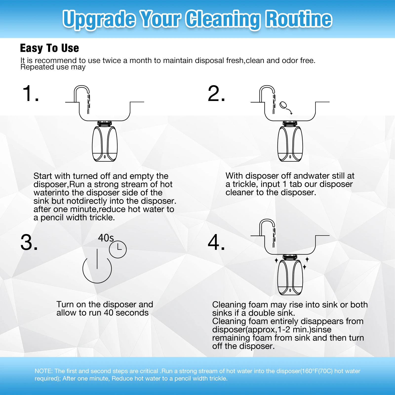 Manufacture Of Fresh Scent Weekly Foaming Drain and Pipe Cleaner Sink Garbage Disposal Cleaner, Freshener & Deodorizer