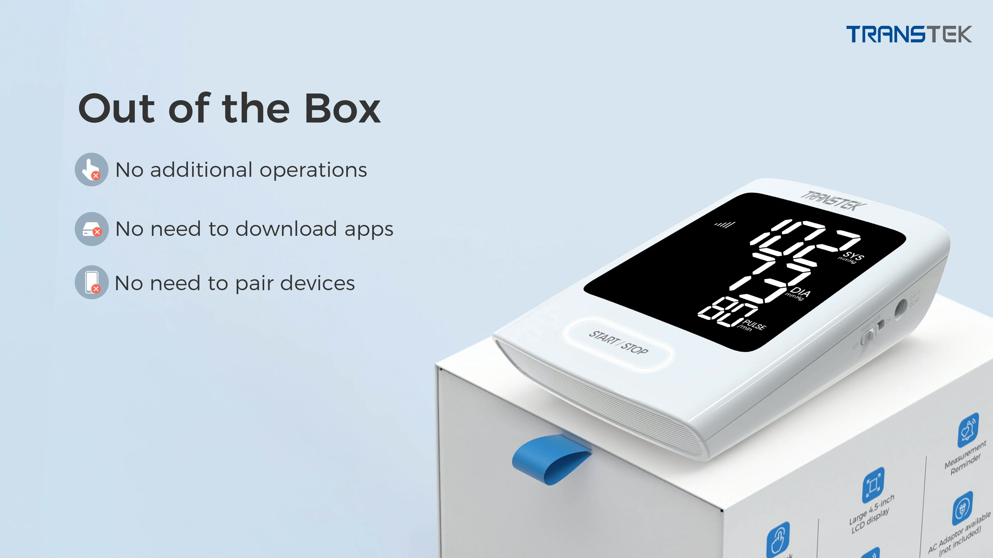 Transtek telemedicine equipment blood pressure monitor upper arm 4G sphygmomanometer