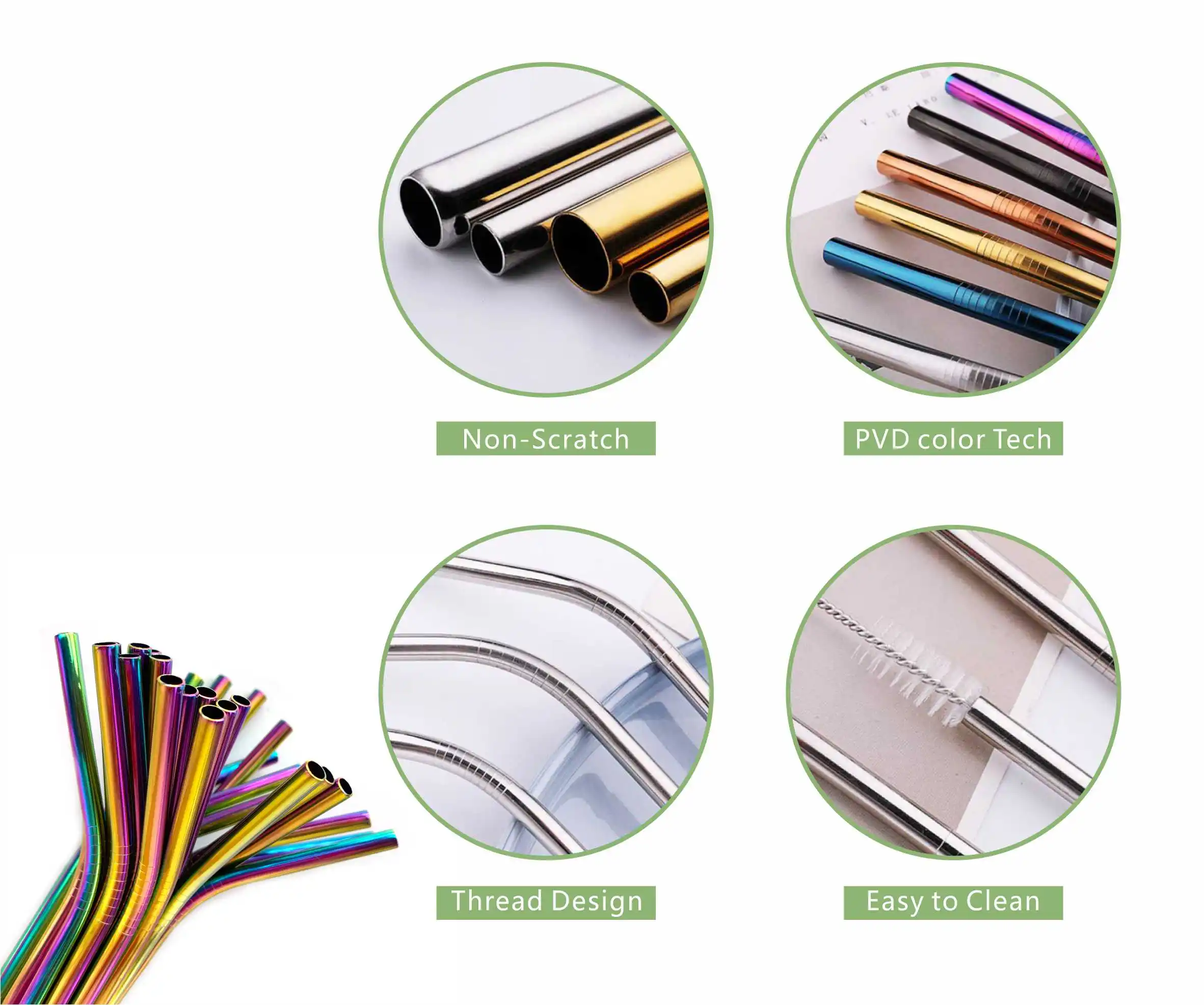 New Product Ideas Bar Accessories Gift Set Bulk Black 304 Metal Drinking Stainless Steel Straw Bar Free Pack with Case