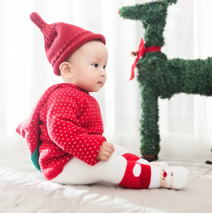 Thick Red Cotton Jacquard Sock 4pair Gift Box Packed Sock Christmas Baby Socks