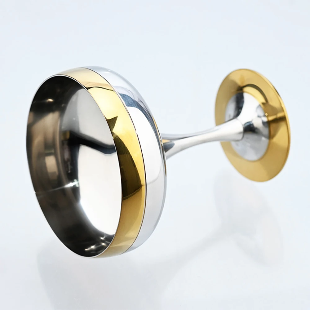 2024 New Stainless Steel Handicrafts Metal Material Wine Cup with Polishing Tableware Brass Glass