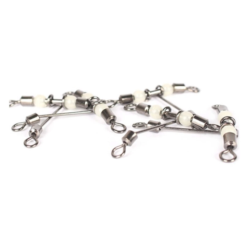 Stainless Steel Fishing Connector Snap 19-42mm American Style Luminous Ring Gourd T Turn Swivel Carp Fishing Tackle