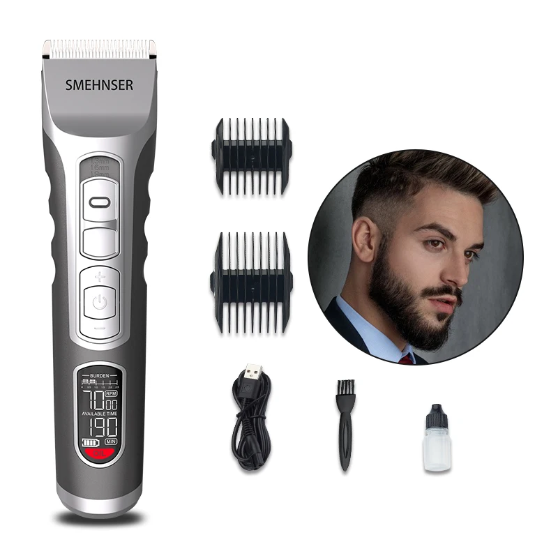 Wholesale Men Professional Electric Trimmer USB hair clipper lcd professional hair trimmer cordless hair clippers for men