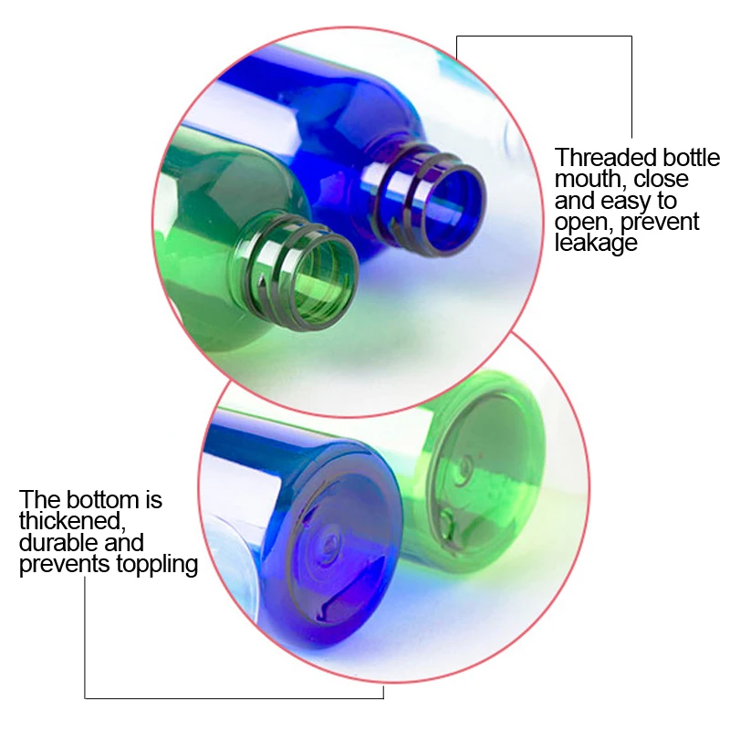 
100ml PE Plastic Spray Cosmetic Bottle Transparent Blue Green Brown Custom Accept Stock Product Wholesale 