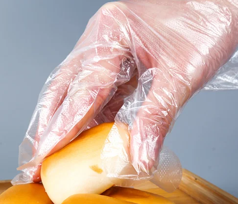 
Manufacturer blue food transparent disposable cpe pe gloves 