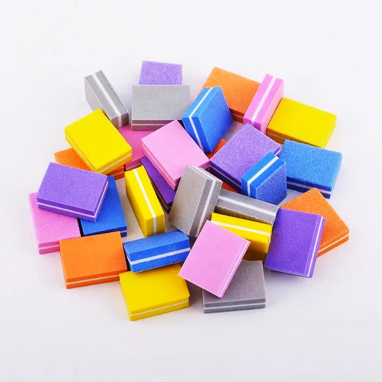 Disposable Single Double Side Red Black Purple Pink Custom Logo Mini Sponge Nail Buffer