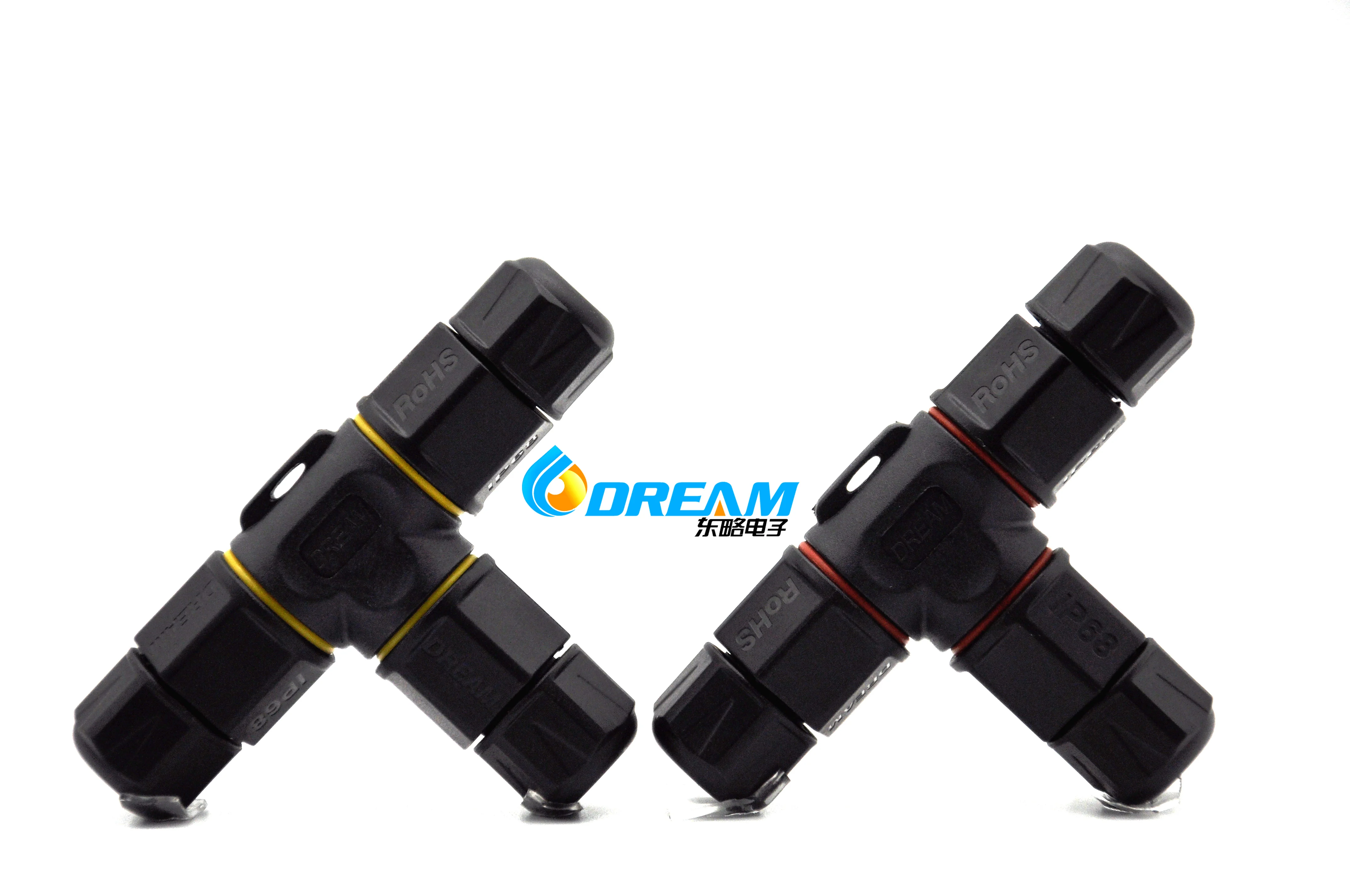 Waterproof IP68 T Shape Wire Connector 3Pin Lighting Connection Terminal Blocks