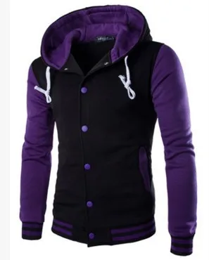 eBay classic baseball hoodies men winter warm patchwork fleece sweatshirt