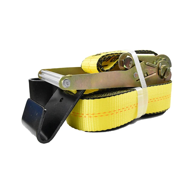 FORCENTRA Yellow Wholesale Heavy Duty Ratchet Tie Down Winch Straps For Truck 2 Inch Polyester Cargo Belt