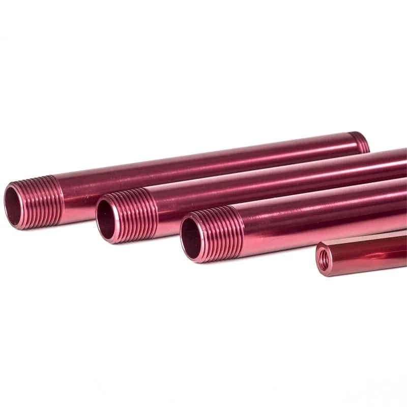 CNC machining brushed brass tube motorcycle accessories internally threaded aluminum tube