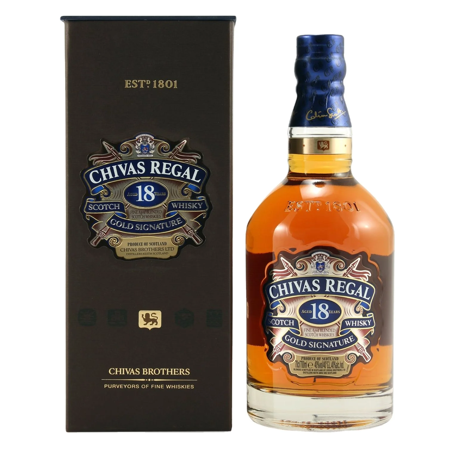 Factory Price Chivas Regal 18 Blended Scotch Whisky 50cl, 70cl and 1L