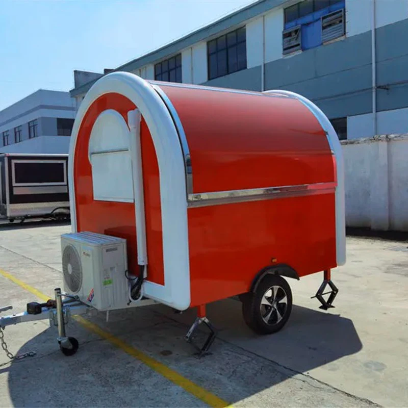 Small Horse Box Sandwich Food Truck Elliptical Hot Dog Mobile Food Trailer Custom Design COffee Beverages Food Cart