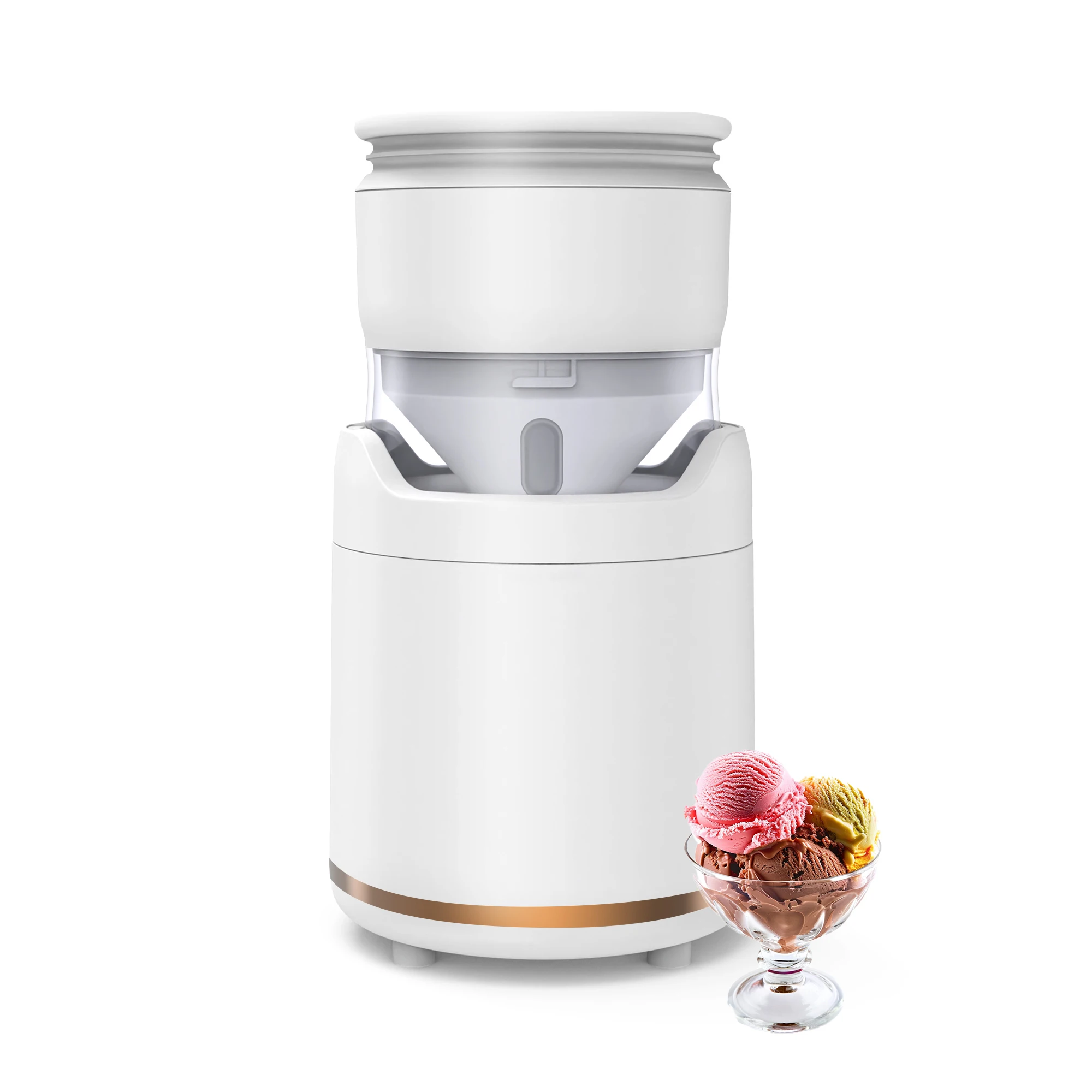 Electric Small Ice Cream Machine Automatic Mini Fruit Ice Cream Maker for Home DIY Homemade Soft Snow Cream Makers for Kids
