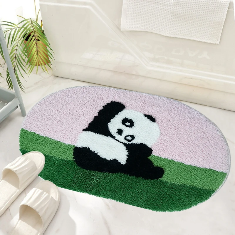 Factory sale cute design non slip super absorbent tufted kids room foot mat shaggy fluffy microfiber bath mats decorative
