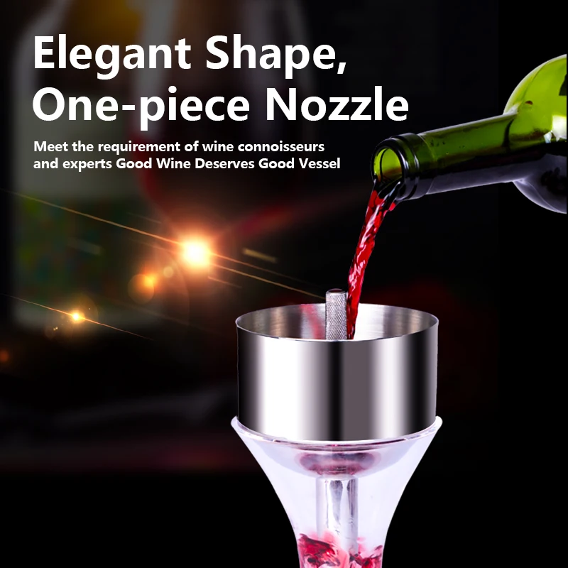 Rabbit Wine Aerator Shower Funnel with Sediment Strainer