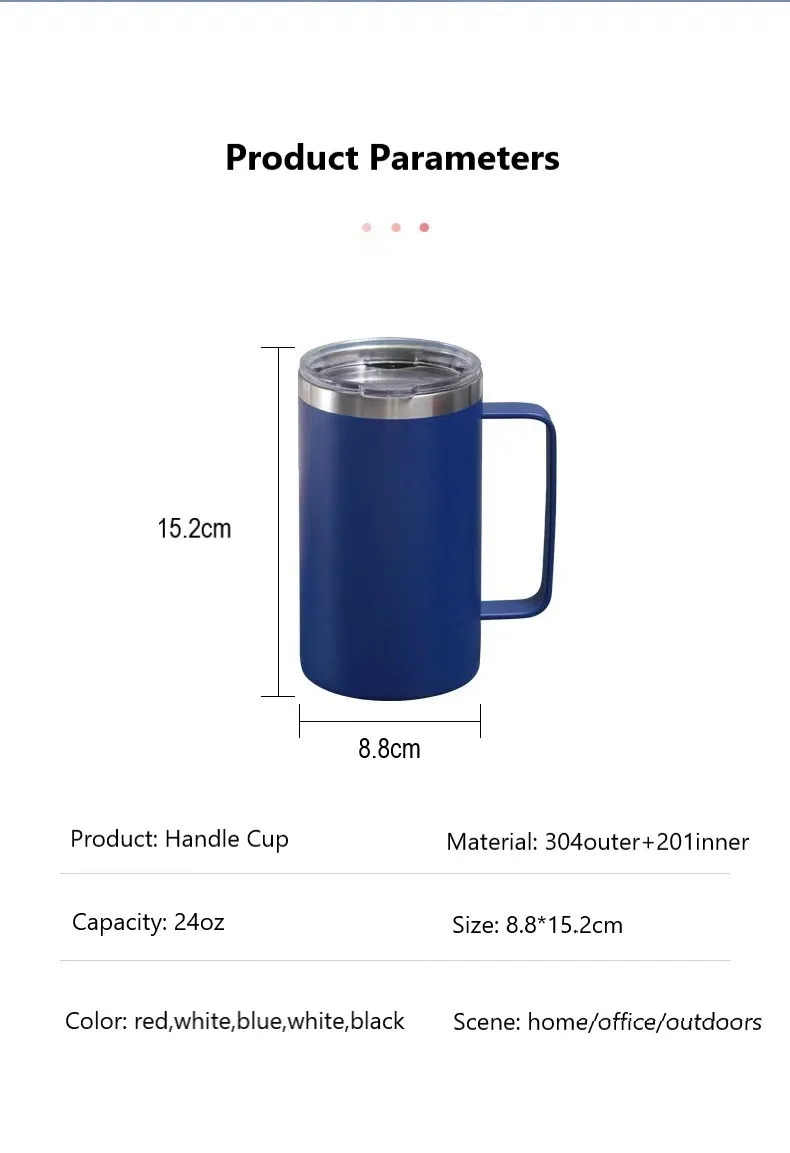 2023 Update 24oz Stainless Steel Double Insulated Tumbler Eco-Friendly Custom Printed Travel Coffee Mug Hot Cold Thermal Water