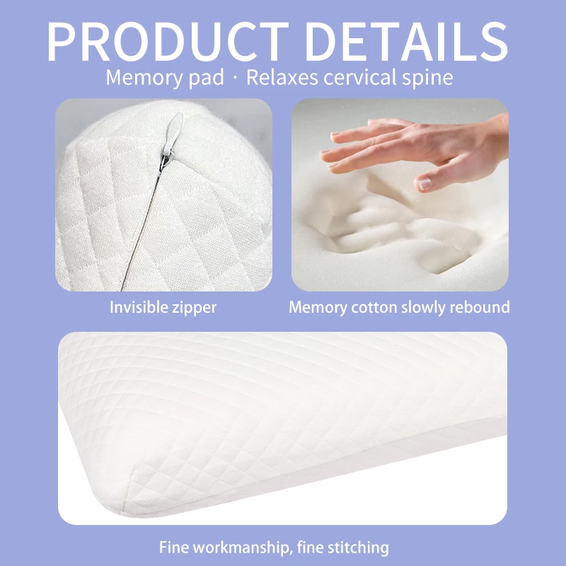 Eco-Friendly Memory Foam Pillow Removable Cover Comfortable Customized Ergonomic Pillow Orthopedic Neck Support or Bed Pillows