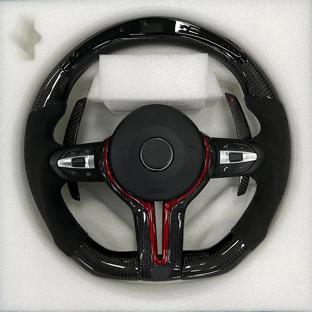 Изготовленный на заказ углепластиковый светодиодный руль для BMW M5 F10 F30 E90 E60 2009-2017 кованый из углеродного волокна
